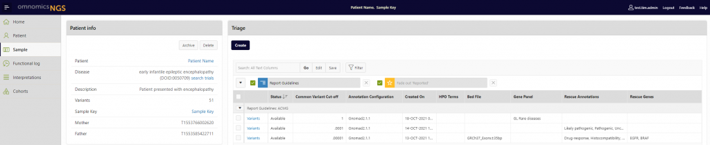 Multiple analyses per sample on omnomicsNGS